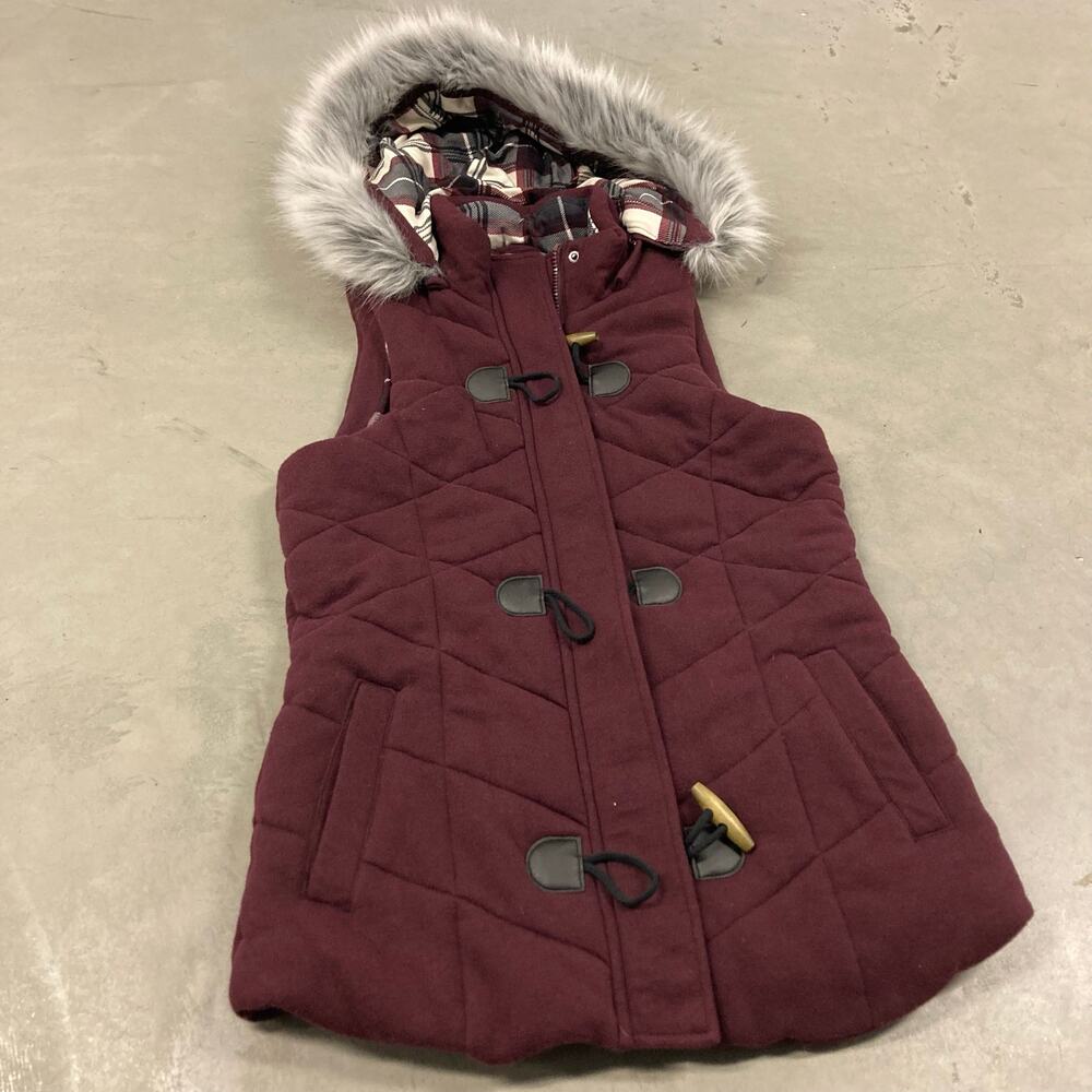 Y2K fur hood Maurices vest jacket
